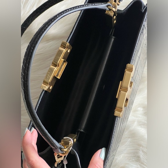 153271 - Tory Burch Eleanor Croc Embossed Satchel - Picture 9 of 13